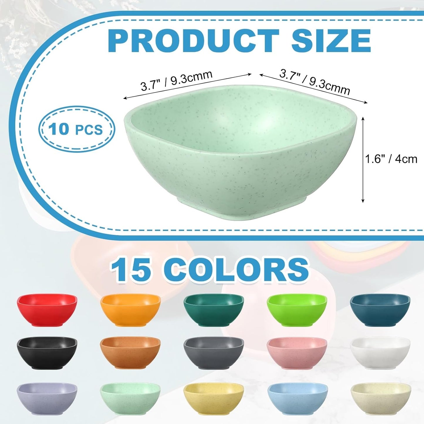 uxcell 10pcs Straw Dipping Bowls, Unbreakable Prep Bowls, Small Dessert Bowls for Side Dishes Snacks Fruits Appetizers, Green