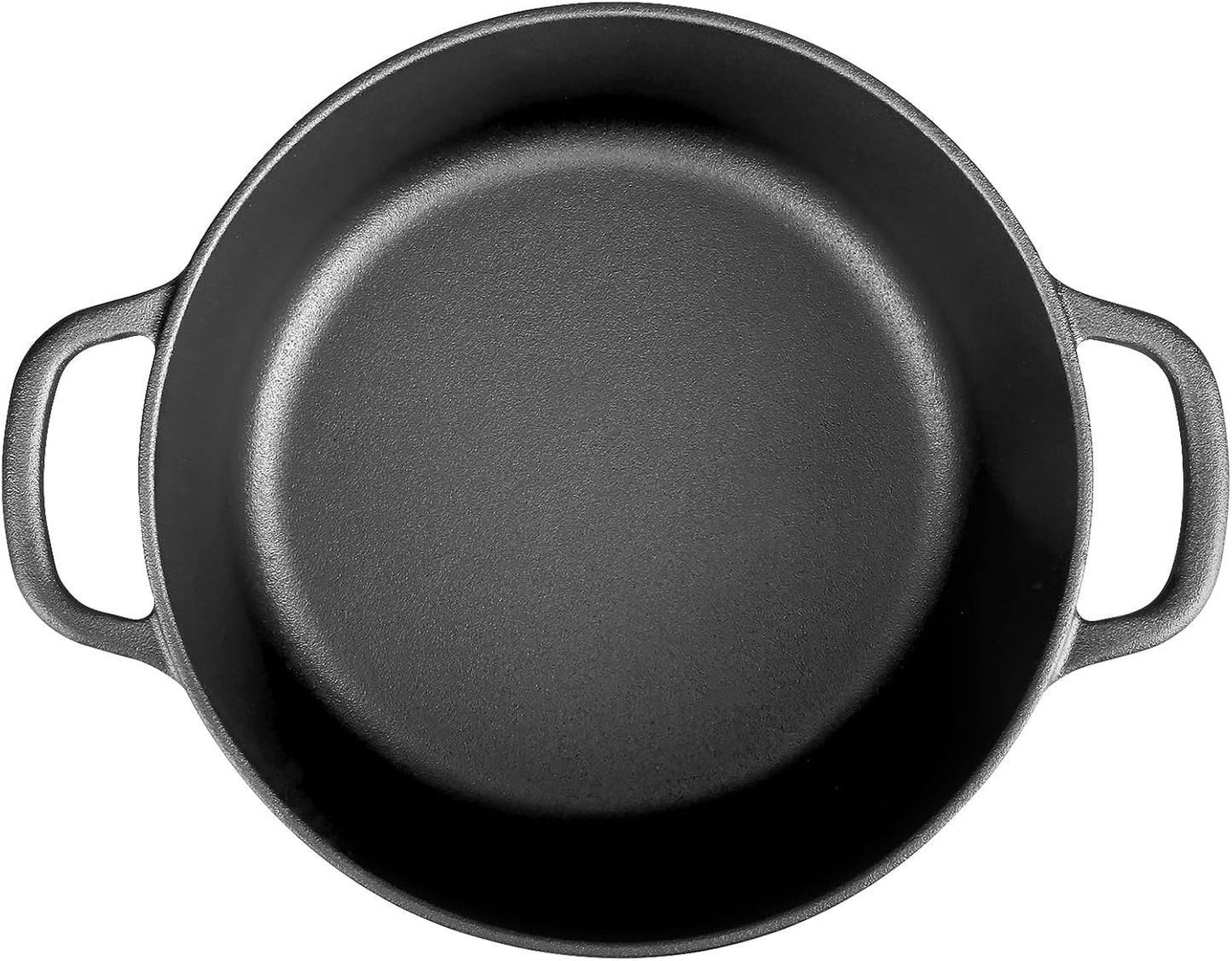 Pre-Seasoned Cast Iron Dutch Oven Pot with Lid Dual Handle, Sourdough Bread Baking Pots， Round 5 Quart, Black