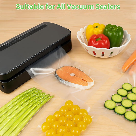 MakMeFre (Total 150Feet) 8” x 150’ Vacuum Sealer Bags Rolls with BPA Free,Heavy Duty Vacuum Food Sealer Storage Bags Rolls,Cut to Size Roll,Great for Sous Vide