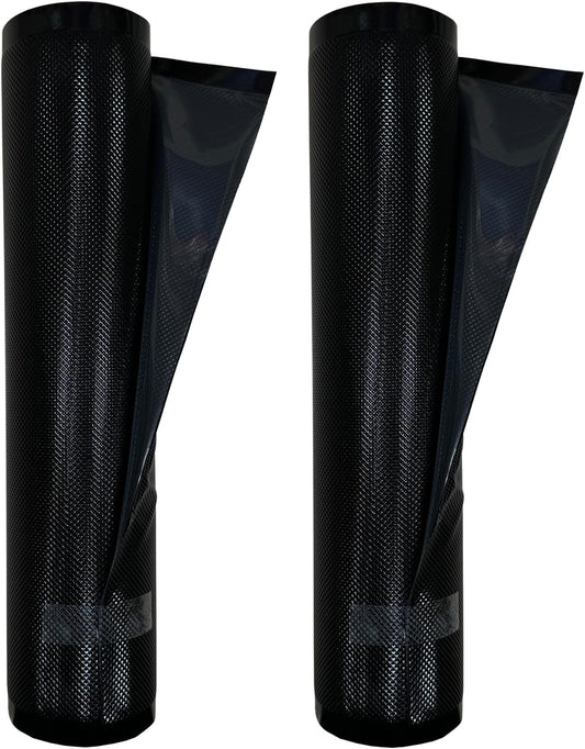 11" x 19.5' (Total 39 Feet) Vacuum Seal Bags Black and Clear, Vacuum Sealer Bags for Food Storage, Heavy Duty Commercial Grade 5 Mil Vacuum Bags, 2 Rolls