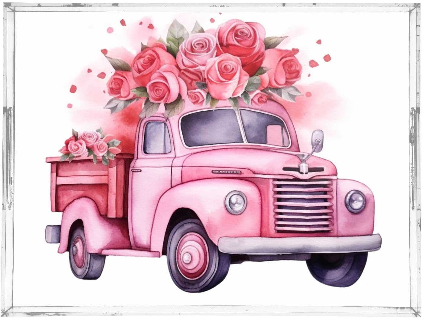 Plastic Food Serving Tray Decorative Vanity Trays for Bathroom Valentine's Day Car Coffee Table Kitchen Counter 11.8 * 15.7in