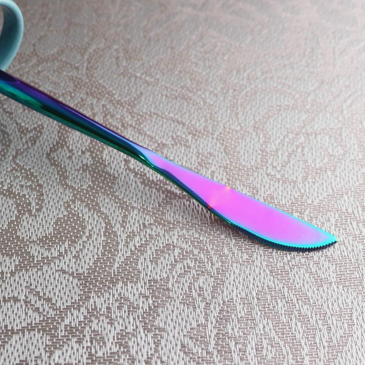 Gugrida Portable Silverware Set - 20-Piece Flatware Cutlery Set - 18/10 Stainless Steel - Mirror Polishing Rainbow Travel Elegant Modern Utensils - Service for 4 Include Steak Knife Dinner Fork Spoon