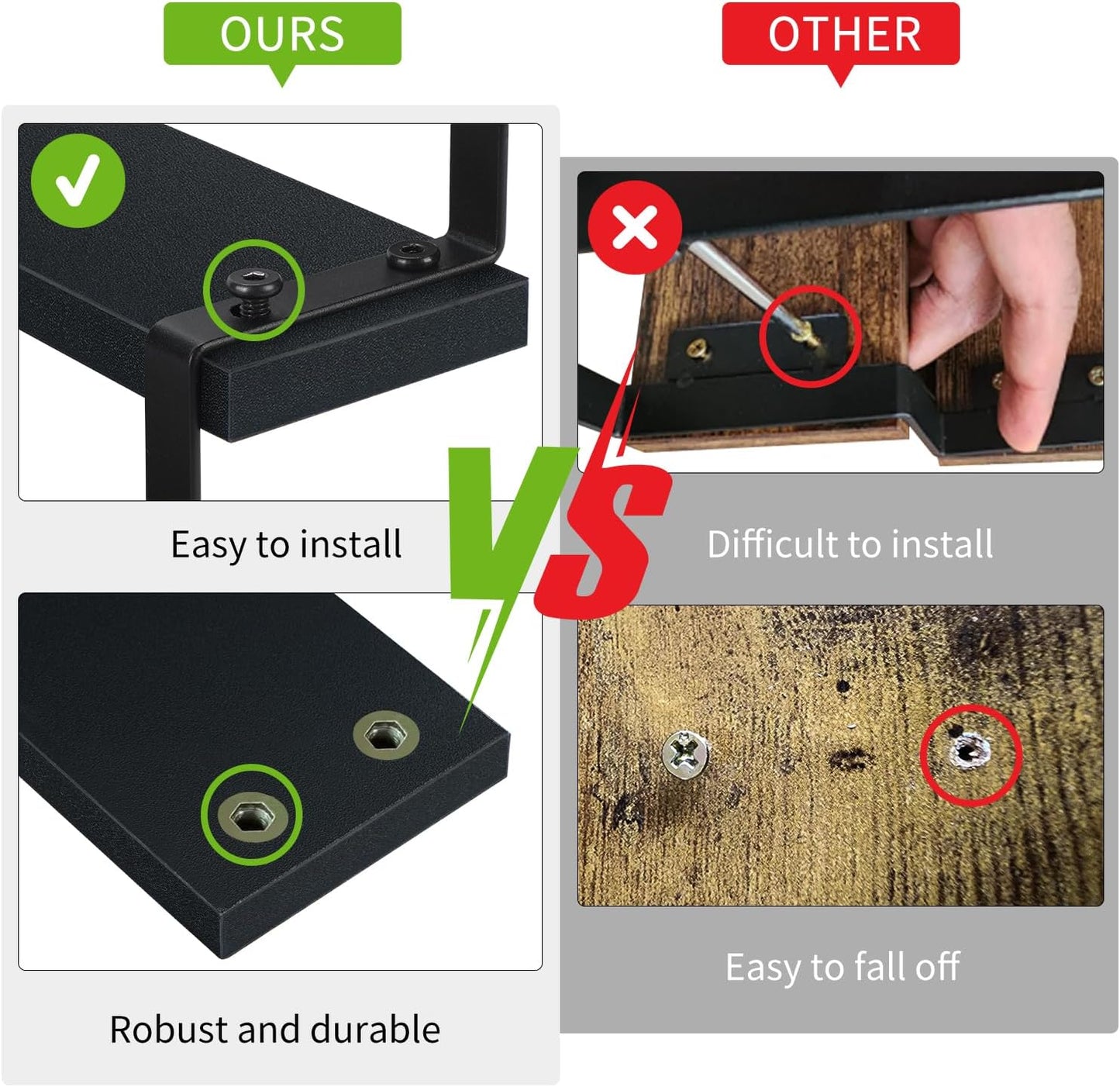 YINMIT Wooden Display Riser Stand, Tiered Perfume and Cologne Organizer Stand, 3 Tier Spice Rack Organizer, Rustic Display Shelf for Candles (3 Tier,Black)