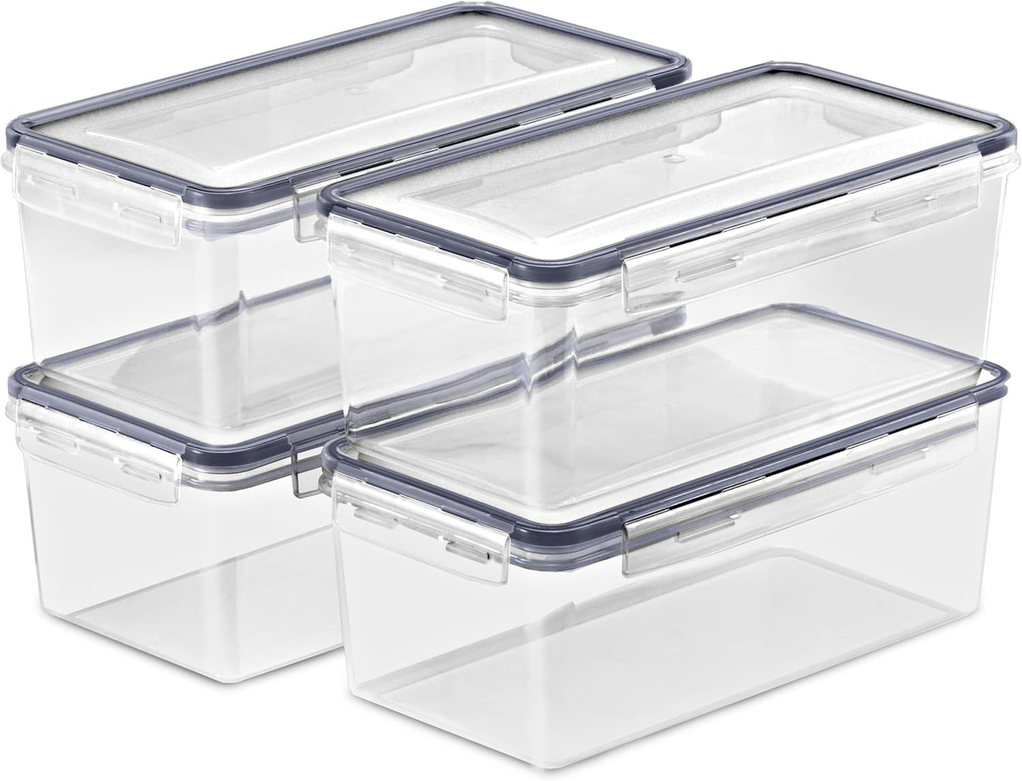 Sorbus Food Storage Containers - Pack of 4 - Air Tight, Four-Way Snap Lids Keeps Food Fresh - Store Cereal, Pasta, Flour, Nuts, Candy - Durable Plastic Kitchen Pantry Bins