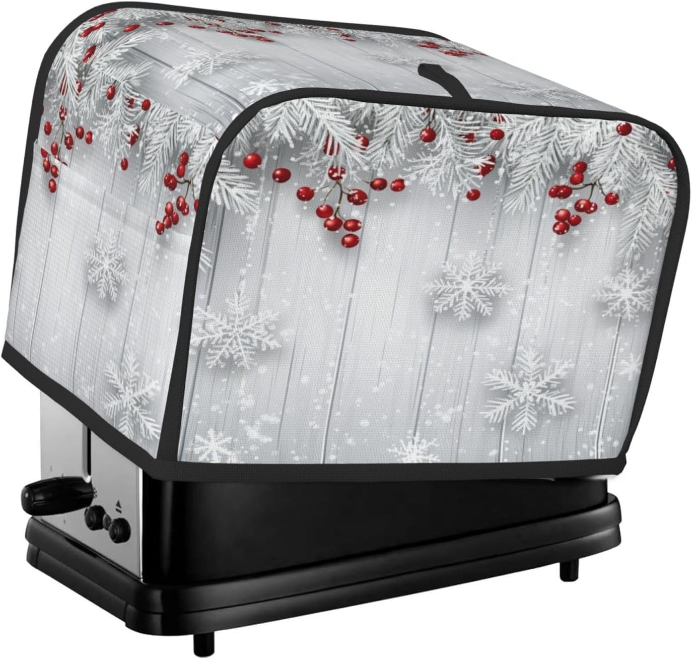 Toaster Cover 2 Slice Snowflake Winter White Berry Kitchen Small Appliance Covers with Pockets Dust and Fingerprint Protection