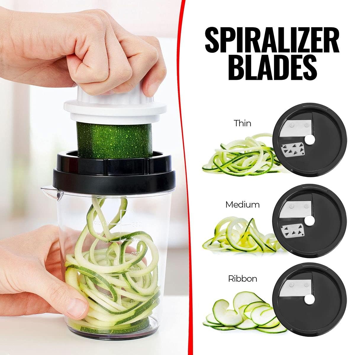 Fullstar Mandoline Slicer Spiralizer & Vegetable Slicer, Zucchini Noodle Maker, Onion & Food Chopper, Veggie Spiral Cutter & Grater (8 in 1)