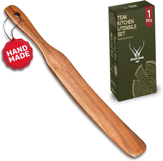 Skinny Spurtle for Sourdough Starter for Baking Tools, 11" Wooden Spurtle for Deep Jar & Dough Whisk, Spurtles Kitchen Tools - Sourdough Spurtle, Wooden Sourdough Stir Stick,Sourdough wooden spatula