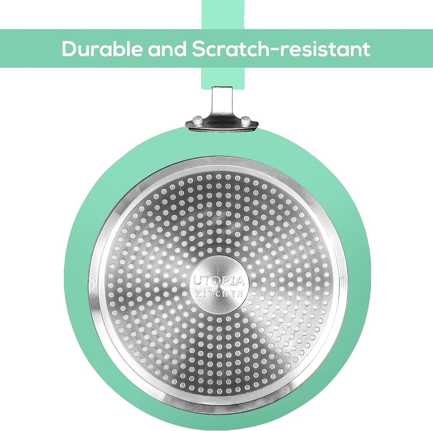 Utopia Kitchen Nonstick Cookware 3 Piece Set, Non-Stick Frying Pans with Induction Bottom, 8, 9.5 & 11 Inches Frying Pans with Bakelite Handles, PFOA Free, Green & Black