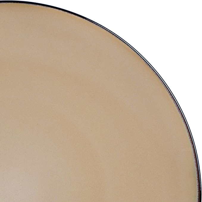 Gibson Elite Soho Lounge 16-Piece Round Reactive Glaze Stoneware Dinnerware Set, Service for 4 – Taupe Plates and Bowls