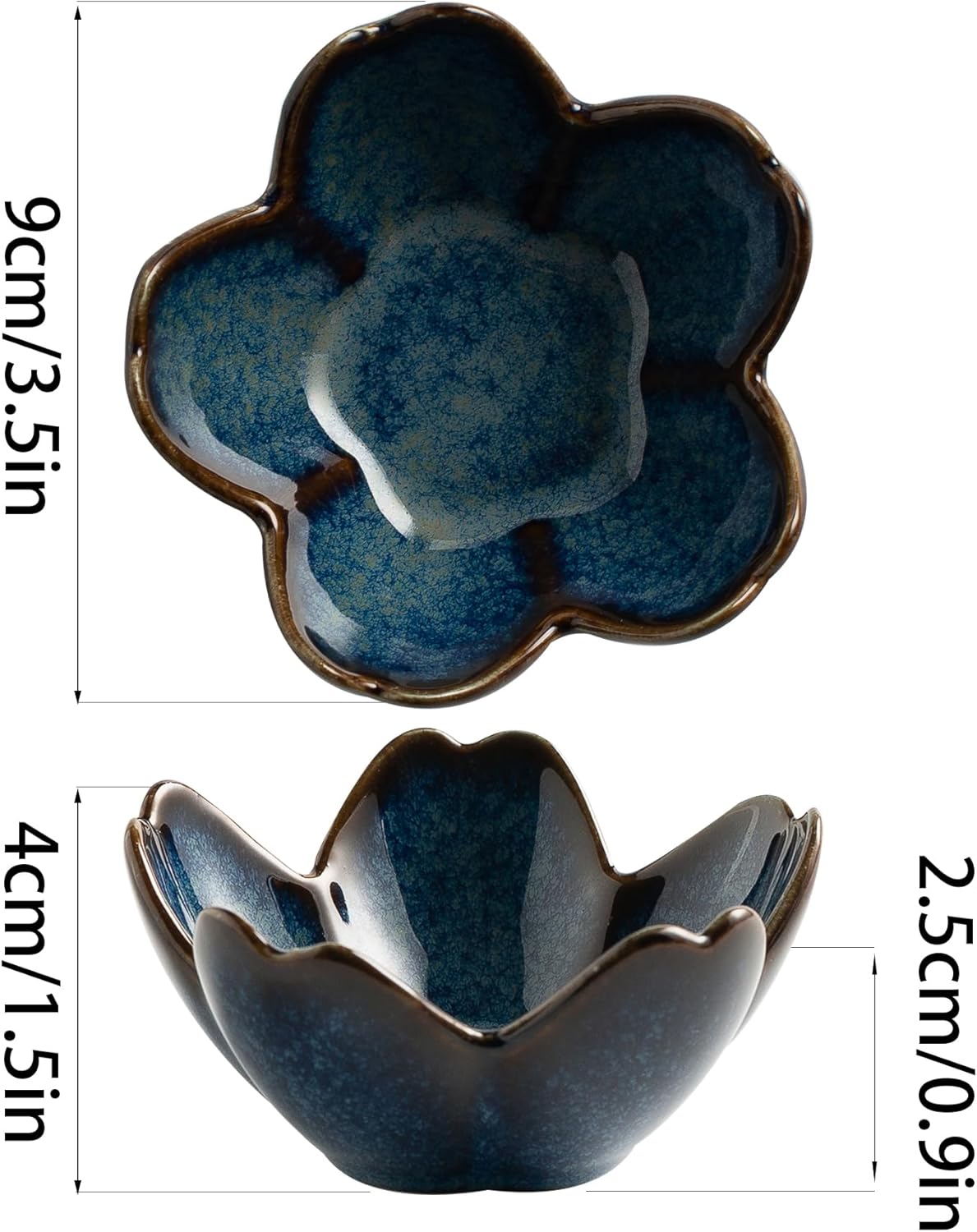 Flower Ring Holder Dish, Ceramic Jewelry Tray Dish, Small Trinket Dish, Jewelry Plate Bowl, Cute Jewlery Ring Holder Dish, Aesthetic Room Decor, Christmas Birthday Gifts for Women, 1 pack (blue)