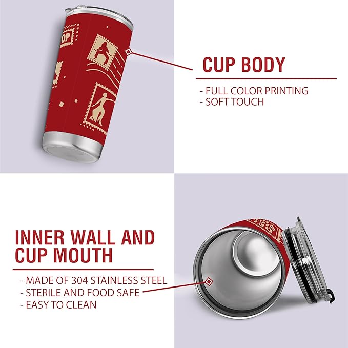 Delta Sigma Theta Sorority Paraphernalia - Official Vendor - 20 oz Stainless Steel Insulated Sublimation Tumbler - Stamps