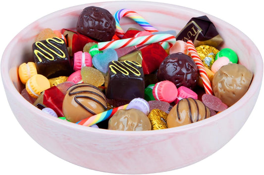 Marble-patterned Ceramic Candy Dish Small Candy Bowl for Office Desk Modern Home Decor Decorative Bowl, Pink