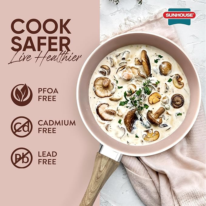 Sunhouse – Durable 9 Inch / 22 Nonstick Skillet, 4-Layer Non-Stick Frying Pan, PFOA-Free, Stay-Cool Handle, Induction Compatible with All Cooktops