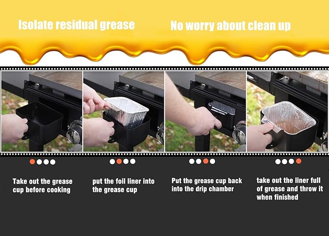 Grill Grease Cup Liners for Pit Boss Griddle, BBQ Drip Pan Liners Compatible with Blue Rhino Razor 4 Burner Gas Griddle, Pack of 20
