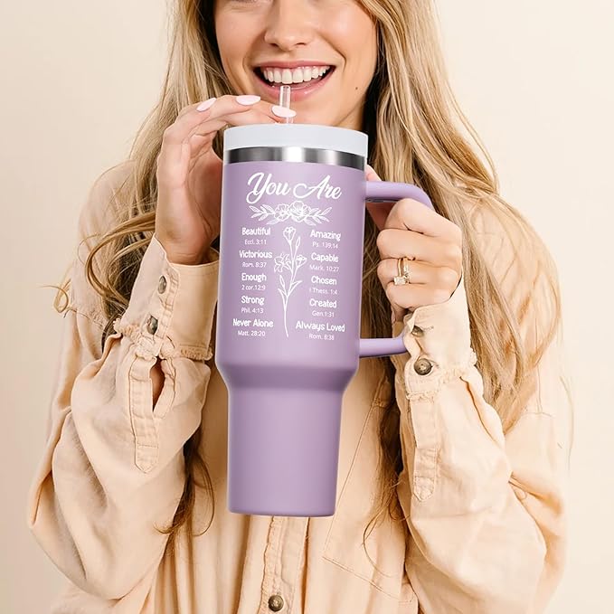 Christian Gifts for Women, Inspirational Religious Christmas Gift for Women Faith, Catholic Spiritual Jesus Birthday Xmas Gifts for Mom Grandma Friends Sister Wife Coworkers, 40 OZ Insulated Tumbler