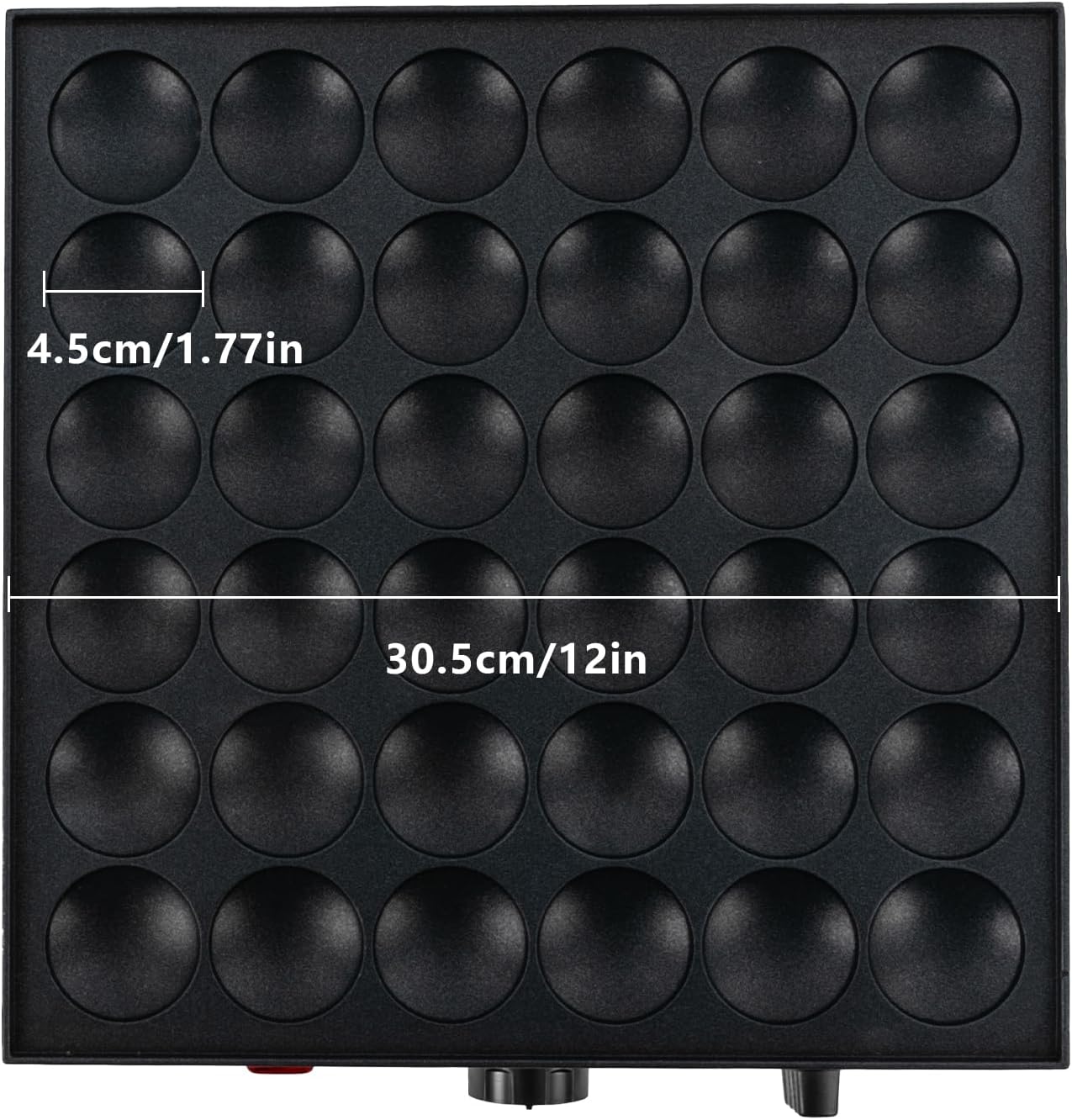 900W Commercial Mini Pancake Maker, 36 Grids Electric Mini Pancake Griddle Non-Stick Stainless Steel Dutch Pancake Maker w/Time & Temper Adjustable|Temper Comparison Table, Large Waffle Machine