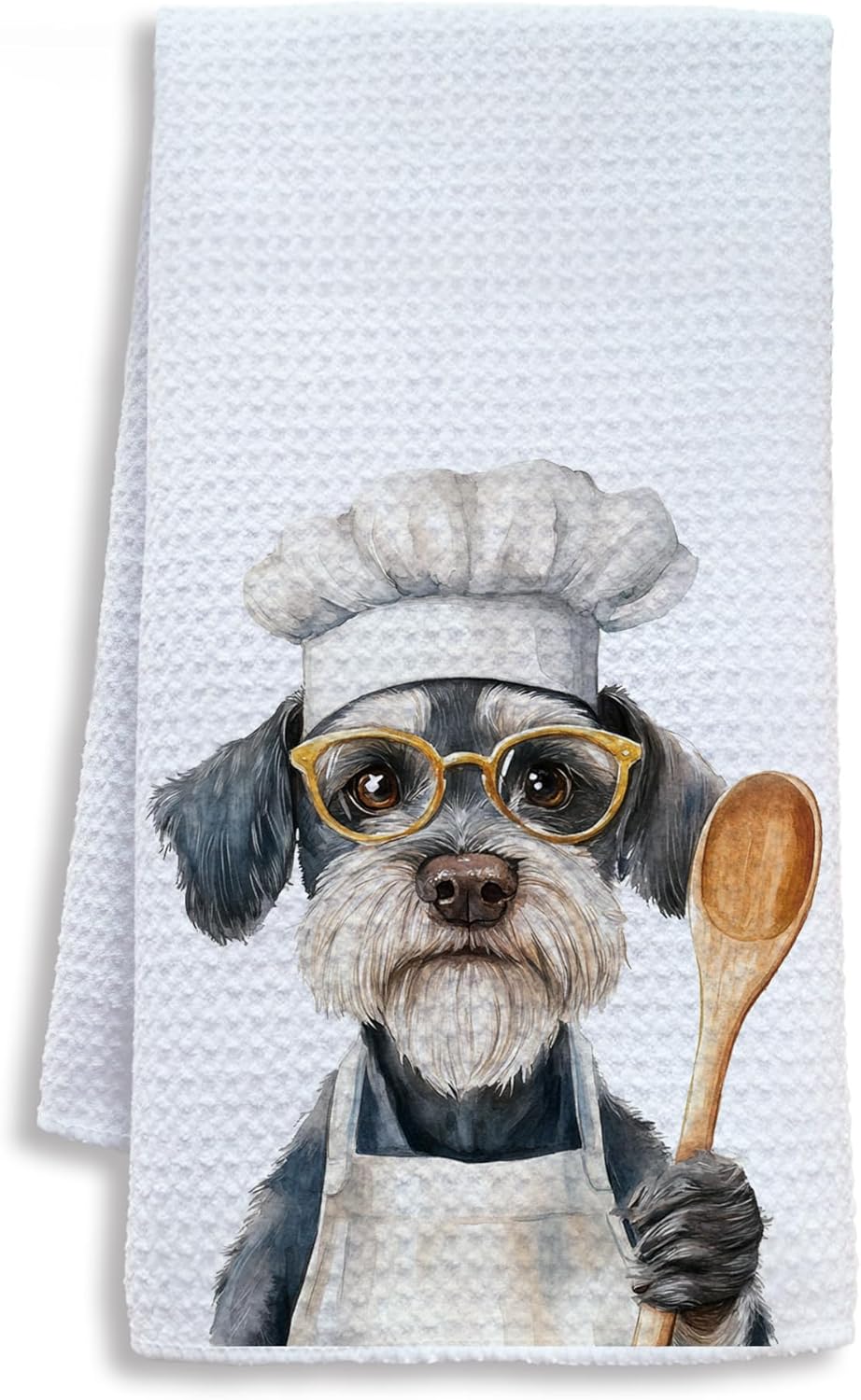 Funny Schnauzer Dog Kitchen Towels, Schnauzer Gifts for Women Men Dish Tea Towels for Kitchen, Dog Lovers Mom Dad Owner Gifts Decorative Hand Towels, 16x24 Inch