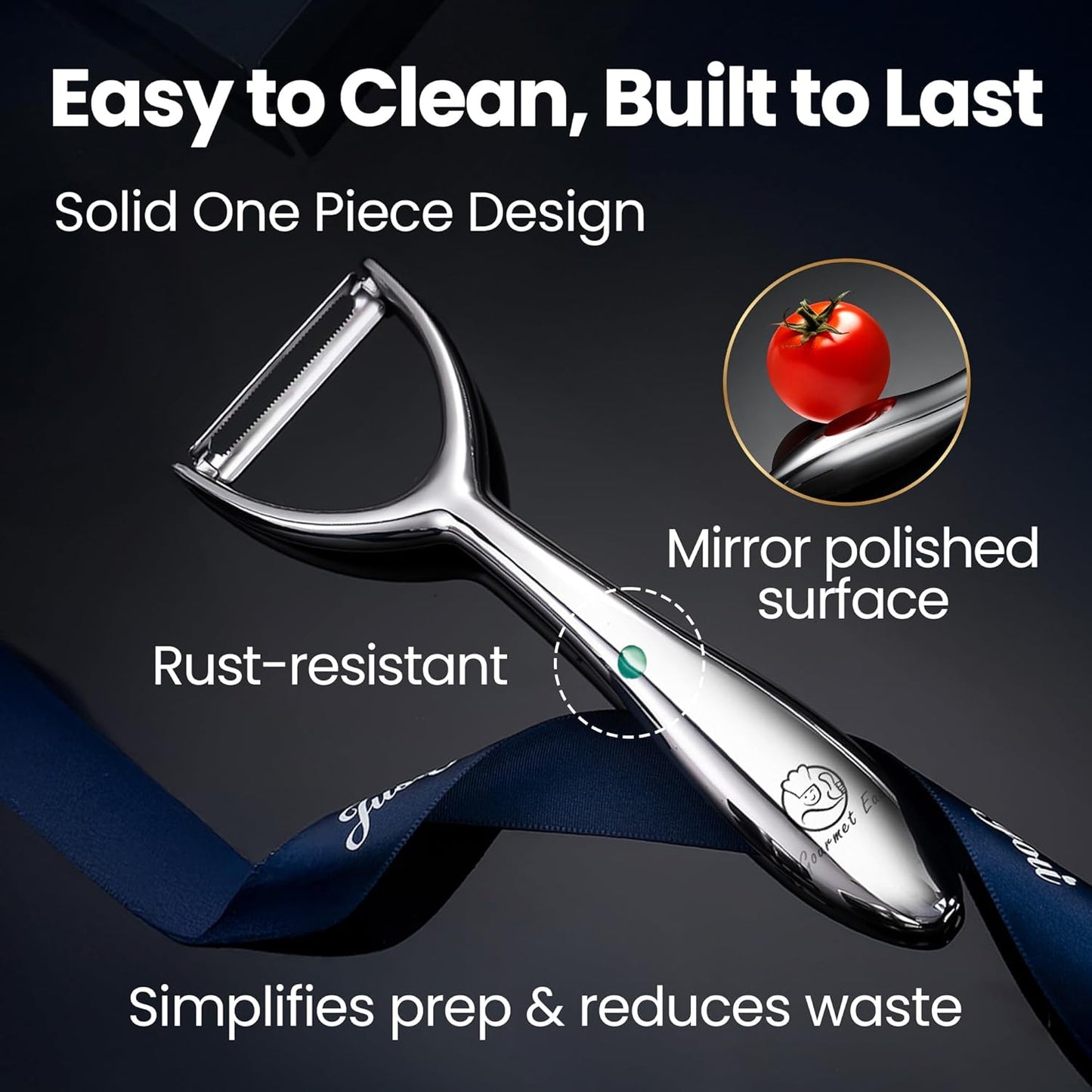 Vegetable Peeler, Premium Stainless Steel Potato Peeler, High Tensile Ultra Sharp Blade Fruit and Food Slicer, Y Shaped with Ergonomic Non-Slip Handle, Dishwasher Safe with 5 Years Warranty