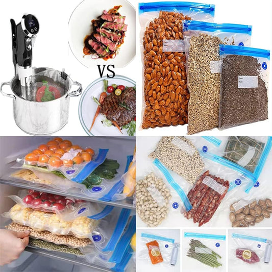 18pcs Sous Vide Bags 2 Sizes Large and Medium Mixed Vacuum Sealer Bags BPA Free Reusable Vacuum Seal Bag Keep Food Flesh