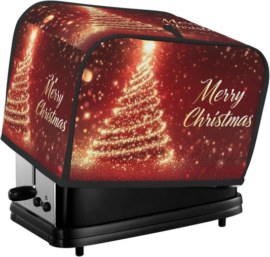 Toaster Cover 2 Slice Christmas Tree Xmas Red Kitchen Small Appliance Covers with Pockets Dust and Fingerprint Protection