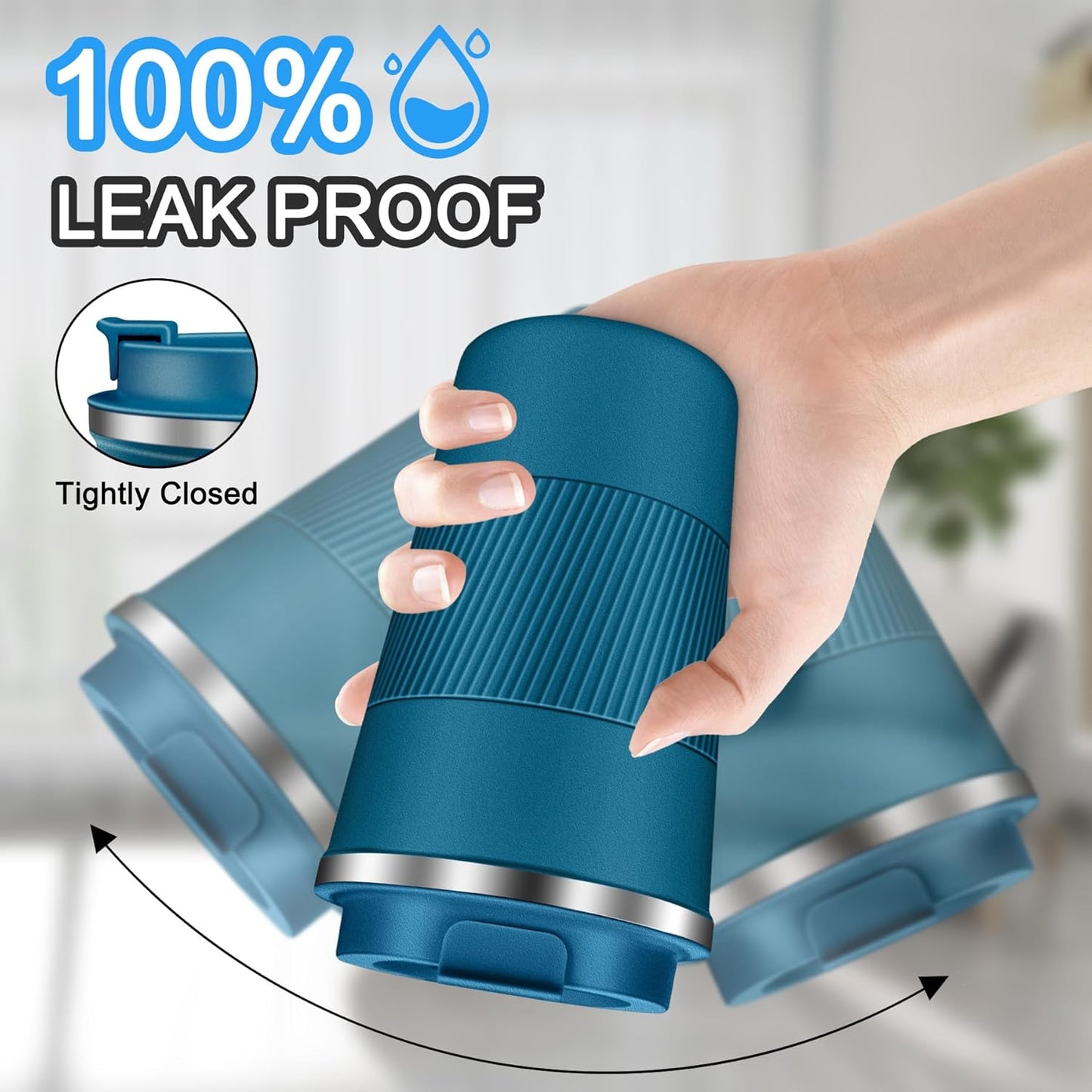 Coffee Travel Mug 12oz Insulated Coffee Mug with Lid Portable Spill-Proof Coffee Travel Mug No Handle Reusable Stainless Steel Mug Keeps Cold and Hot Suitable for Car, Daily, Travel and Gifts