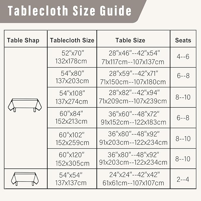 DWCN Faux Linen Tablecloth Rectangle - Fabric Waterproof Spill-Proof Wrinkle and Stain Resistant Tablecloths Decorative Farmhouse Table Cover for Kitchen Dining Party, 54 x 108 Inch, Stone