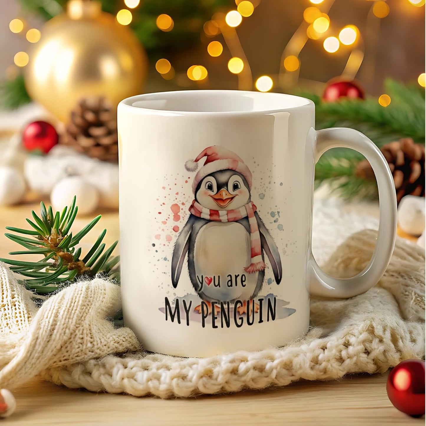 Penguin Mug - You Are My Penguin - Cute for Women, Girlfriend, Couples - Long Distance Relationship Valentine's Cup 11 Oz