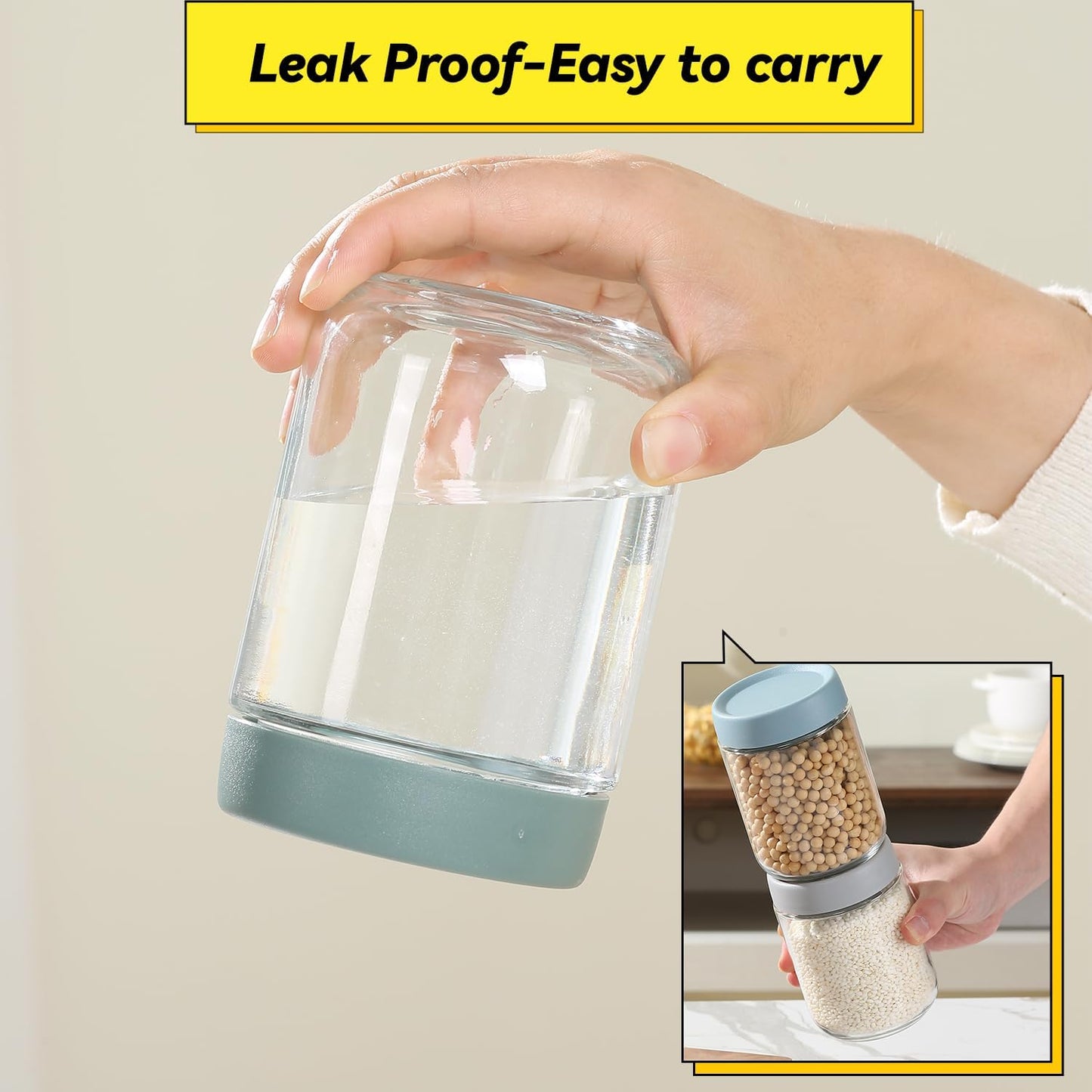 16Oz Overnight Oats Containers 16 OZ Mason Food Jars With lid Wide Mouth Glass Food Storage For Oats Yogurt Vegetable and Fruit Salad Spices Jam (6 Pack Color Lid)