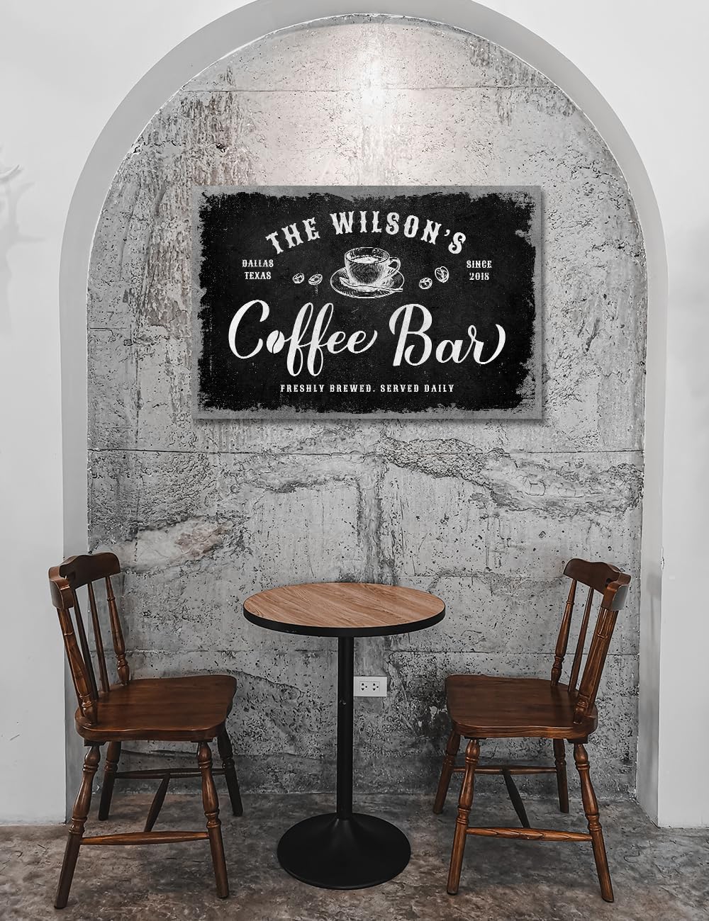 IPIC - Rustic Coffee Bar Sign Brew and Bloom, Large Canvas Print Wall Art for Home Kitchen, Vintage Style Wall Decor for Coffee Station or Cafe, Made in USA