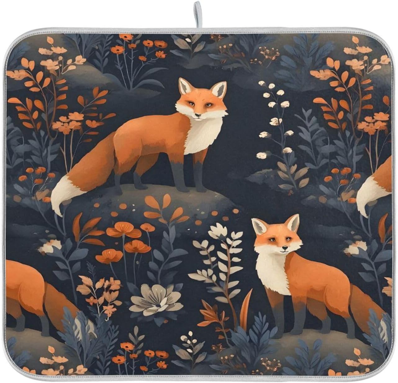 Fox Dish Drying Mat for Kitchen Counter Absorbent Dish Drainer Mats Drying Pads 16"x18"
