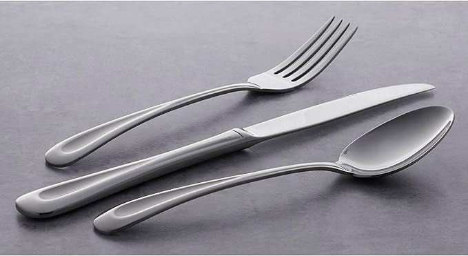 Oneida Satin Sand Dune Everyday Dinner Forks, Set of 4, 18/0 Stainless Steel, Silverware Set, Dishwasher Safe