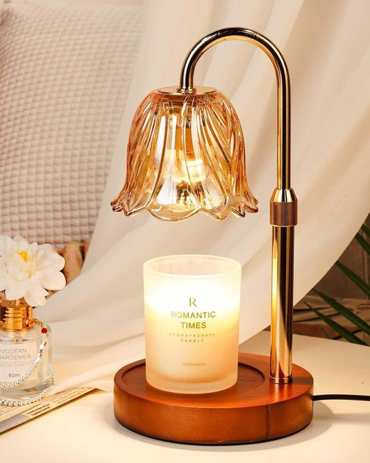 Candle Warmer Lamp, Gold Candle Lamp Warmer with Timer & Dimmer with 2 Bulbs, Birthday Gifts for Women Mom, Christmas Gifts, House Warming Gift New Home Bedroom Decor, Height Adjustable