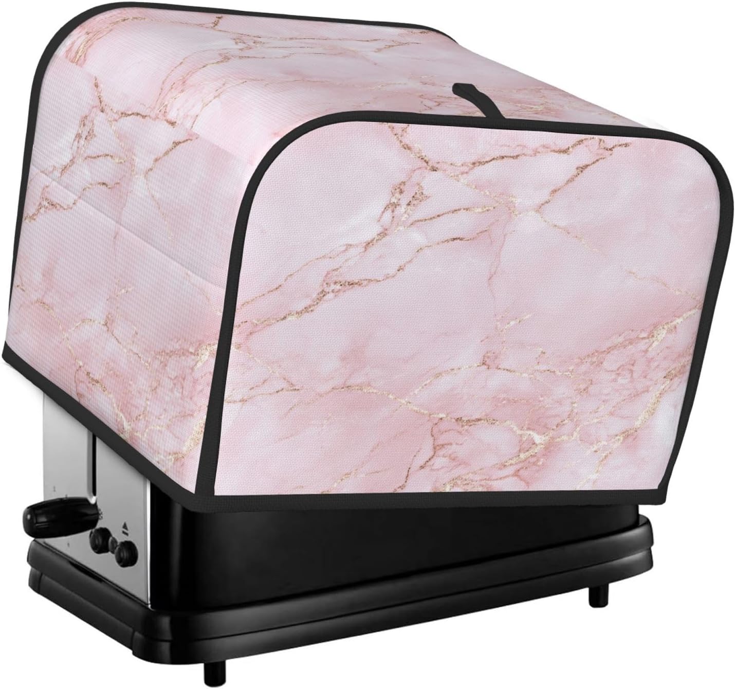 Toaster Cover 4 Slice Light Pink Marble Art Kitchen Small Appliance Covers with Pockets Dust and Fingerprint Protection