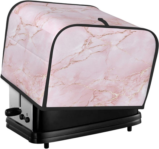 Toaster Cover 4 Slice Light Pink Marble Art Kitchen Small Appliance Covers with Pockets Dust and Fingerprint Protection