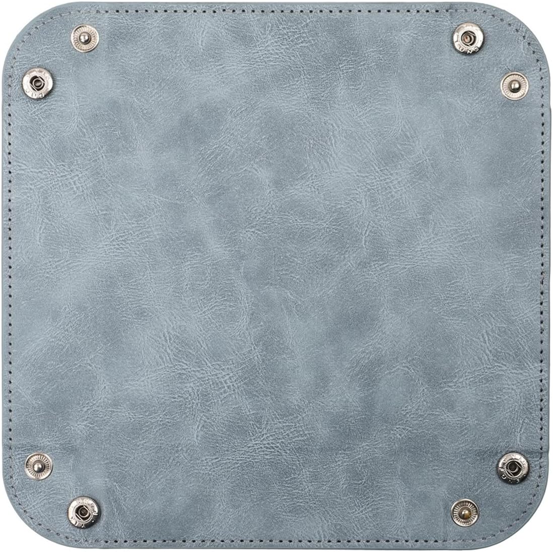 siduater Valet Tray Desktop Storage Organizer – Vegan Leather Catchall Bedside Vanity Tray Nightstand Caddy Holder for Remote Controller, Watch, Keys, Phone, Wallet, Coin, Jewelry, Stone Blue