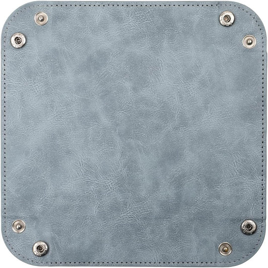 siduater Valet Tray Desktop Storage Organizer – Vegan Leather Catchall Bedside Vanity Tray Nightstand Caddy Holder for Remote Controller, Watch, Keys, Phone, Wallet, Coin, Jewelry, Stone Blue