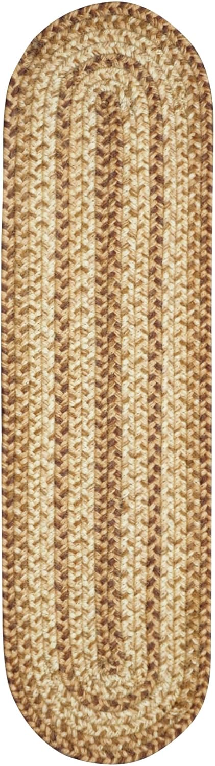 Homespice Cookie Dough Jute Braided Oval Table Runner,Country Rustic Decor, Brown 11x36 - Farmhouse Dining Table Accessories - Rich Colors, Easy to Clean, Durable and Protects Furniture