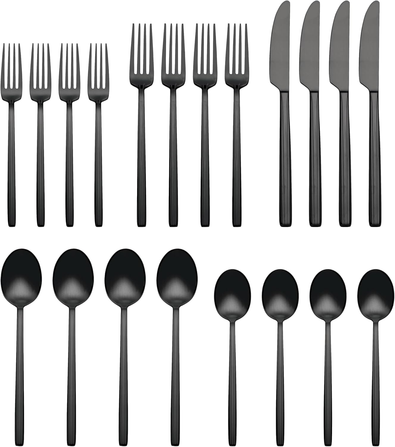 Oneida 896761 Dean Satin Black 20 Piece Flatware Set