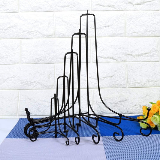 Yosoo Health Gear 1 pcs 4" - 12" Black Plate Stands for Display for Bowls, Plate Holder Display Stand, Easel to Hold Pictures for Plates, Photo Frames, Books, Card(6 Inch)