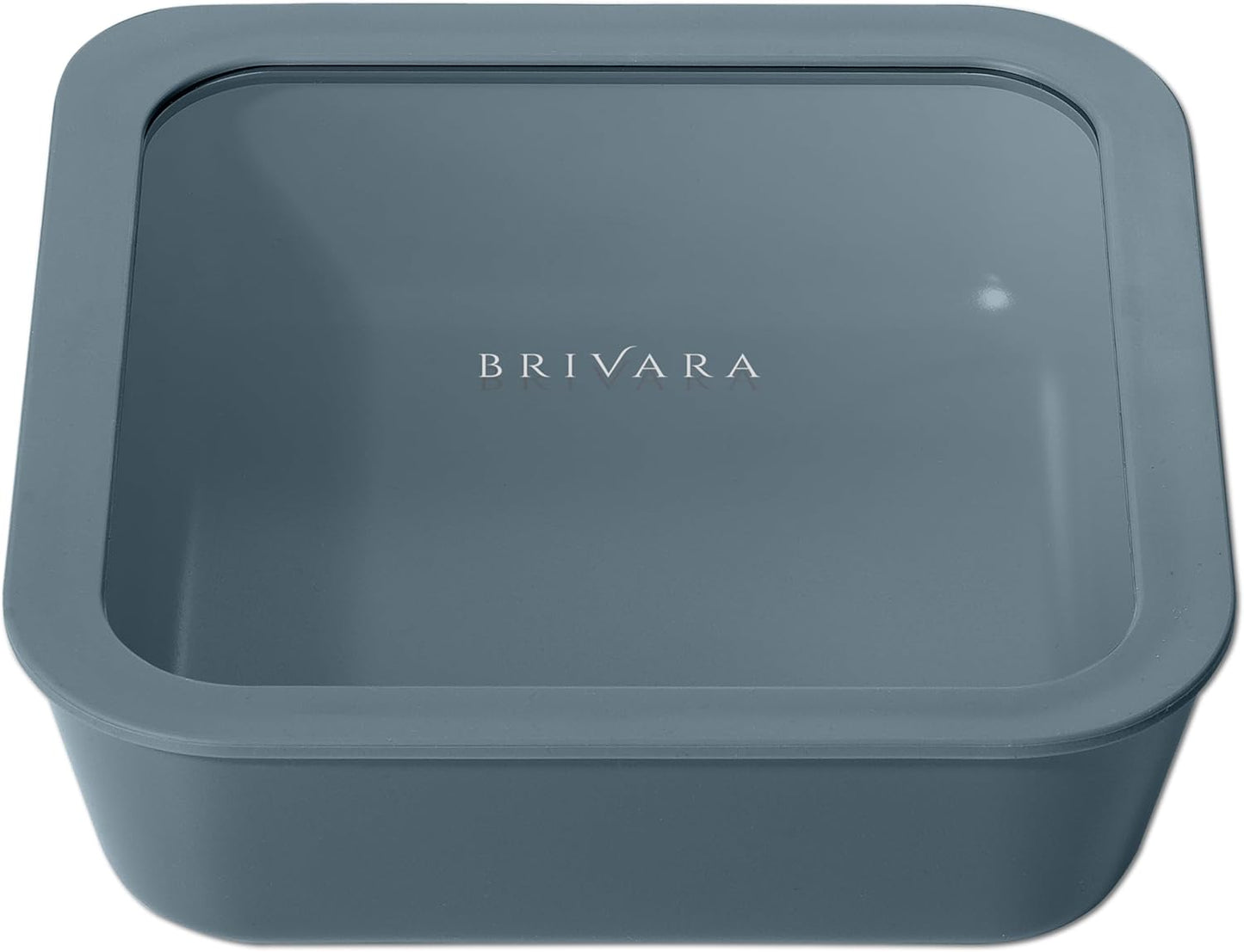 Ceramic Coated Glass Food Storage Container | No PTFE, PFOA, PFAS, and BPA | Reusable Non Toxic Meal Prep Container with Glass Lid | Easy To Store | 8 Cup Square [Dusk]