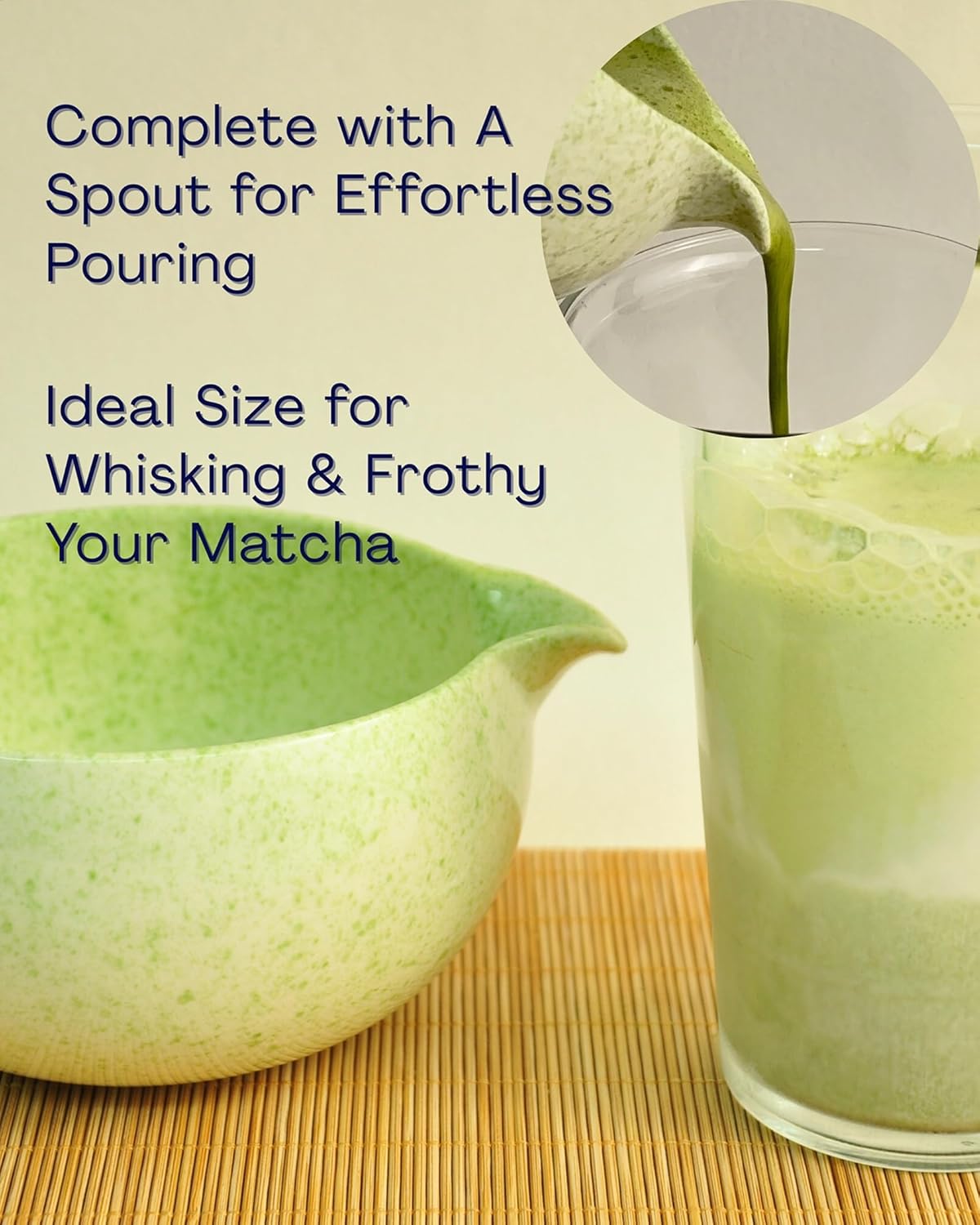 Matcha Set, Ceramic Matcha Kit Set with Matcha Bowl, Matcha Whisk Chasen and Whisk Holder, Sifter, Bamboo Scoop, Scoop Rest and Tea Towel-7 Pcs Matcha Kit for Matcha Lovers, Green