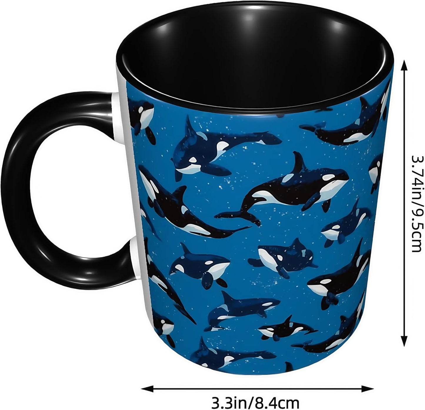 FyLybois Whale Coffee Mug Ceramic Coffee Cup with Handle Microwave Safe for Home or Office Gifts for Women and Men