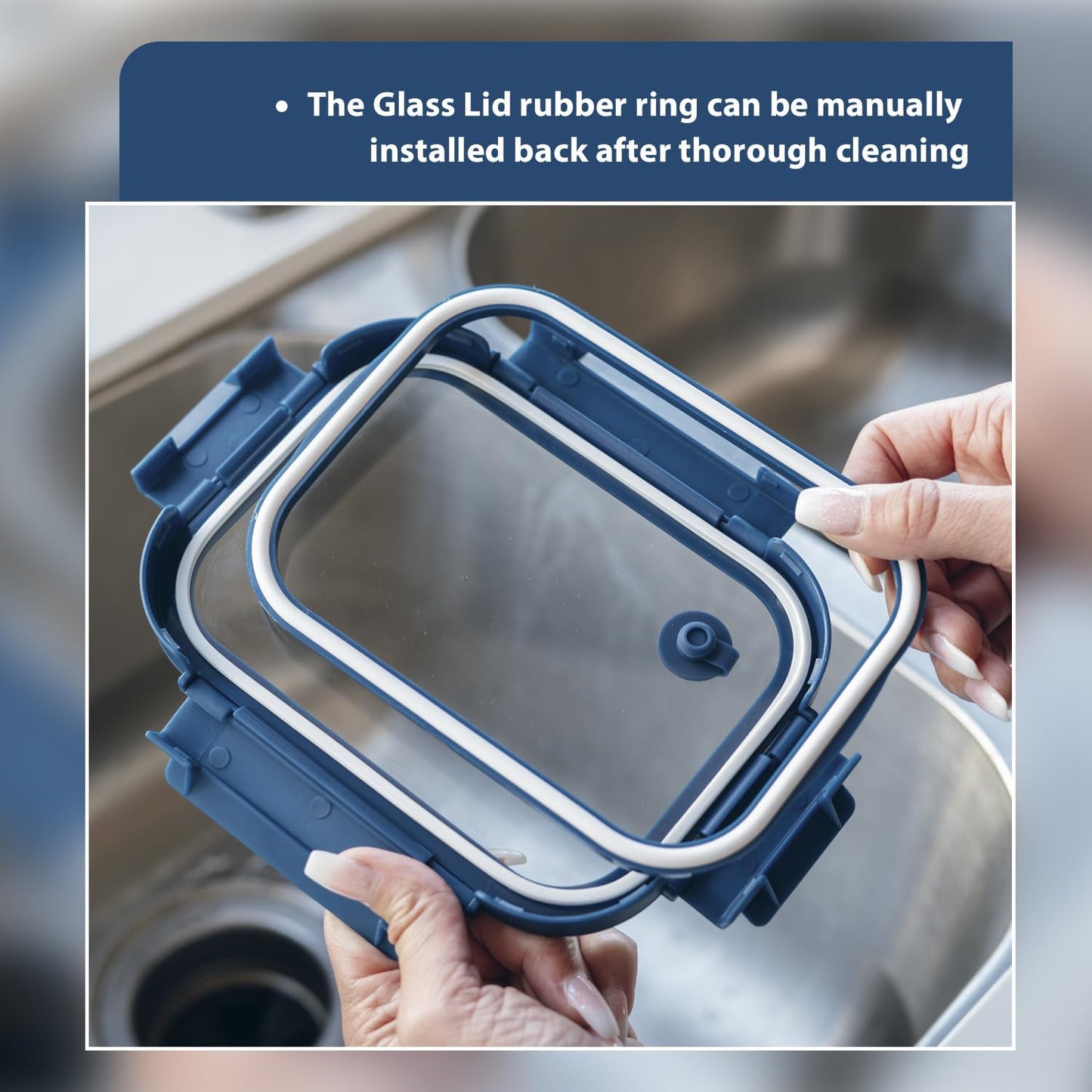 Glass Food Storage Containers With Glass Lids Bento Box Set Lunch Box Eco Friendly Meal Prep Containers Airtight – Plastic Free, Silicon Sleeve Bpa Free 4.4cup/ 5 * 1050ml