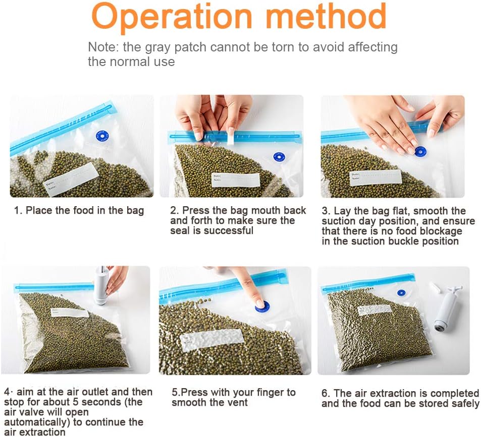 Sous Vide Bags 22 Pack Reusable Vacuum Food Storage Bags Kit, with 3 Sizes Vacuum Food Bags,1 Hand Pump, 4 Sealing Clips for Food Storage and Sous Vide Cooking