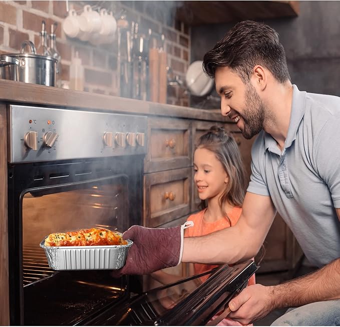 WANBAO 30 Pcs Disposable Aluminum Tin Foil Baking Pans Bakeware Square 8'' X 8'' X 2'' Inch Meal Prep for Catering, Baking Cakes, Breads, Brownies, Bread, Meatloaf, Lasagna