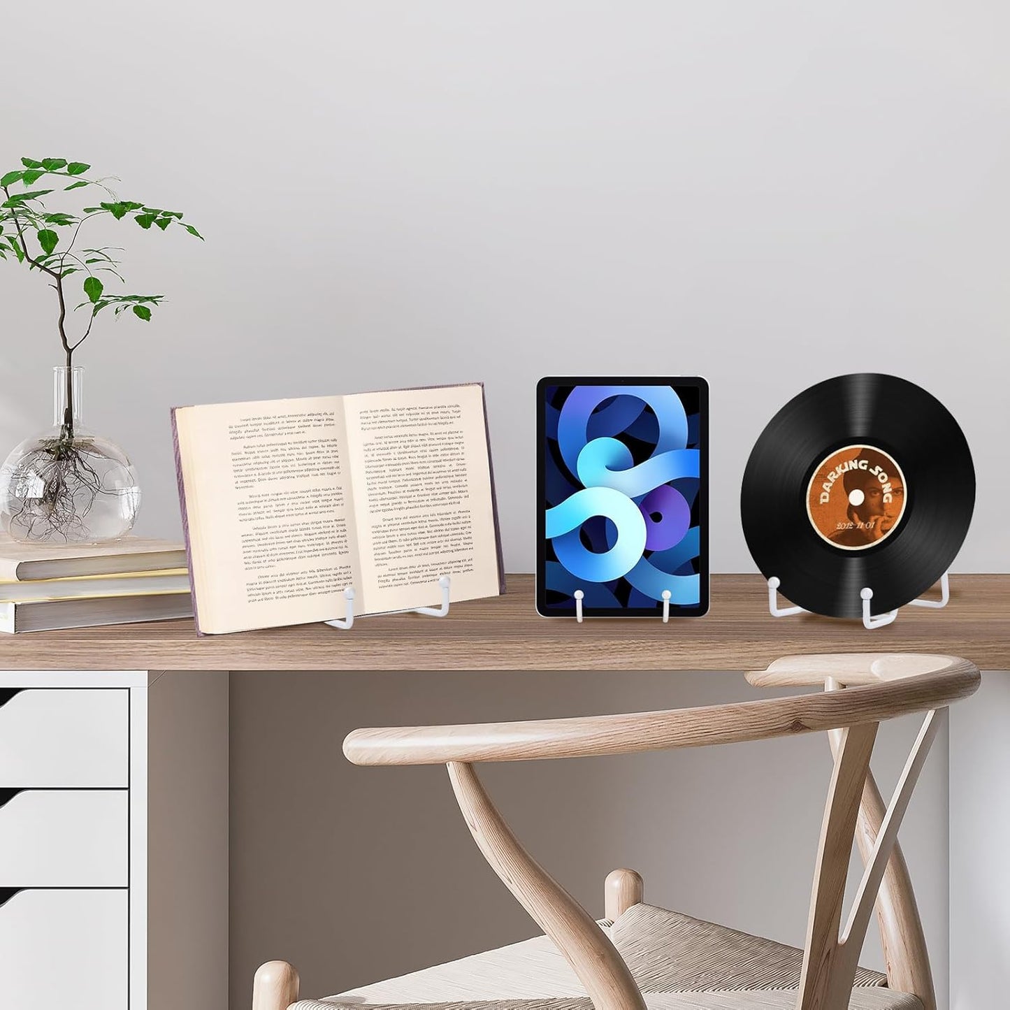 LIONWEI LIONWELI White Decorative Plate Stand Holder Picture Frame Stand Easel Display Stand