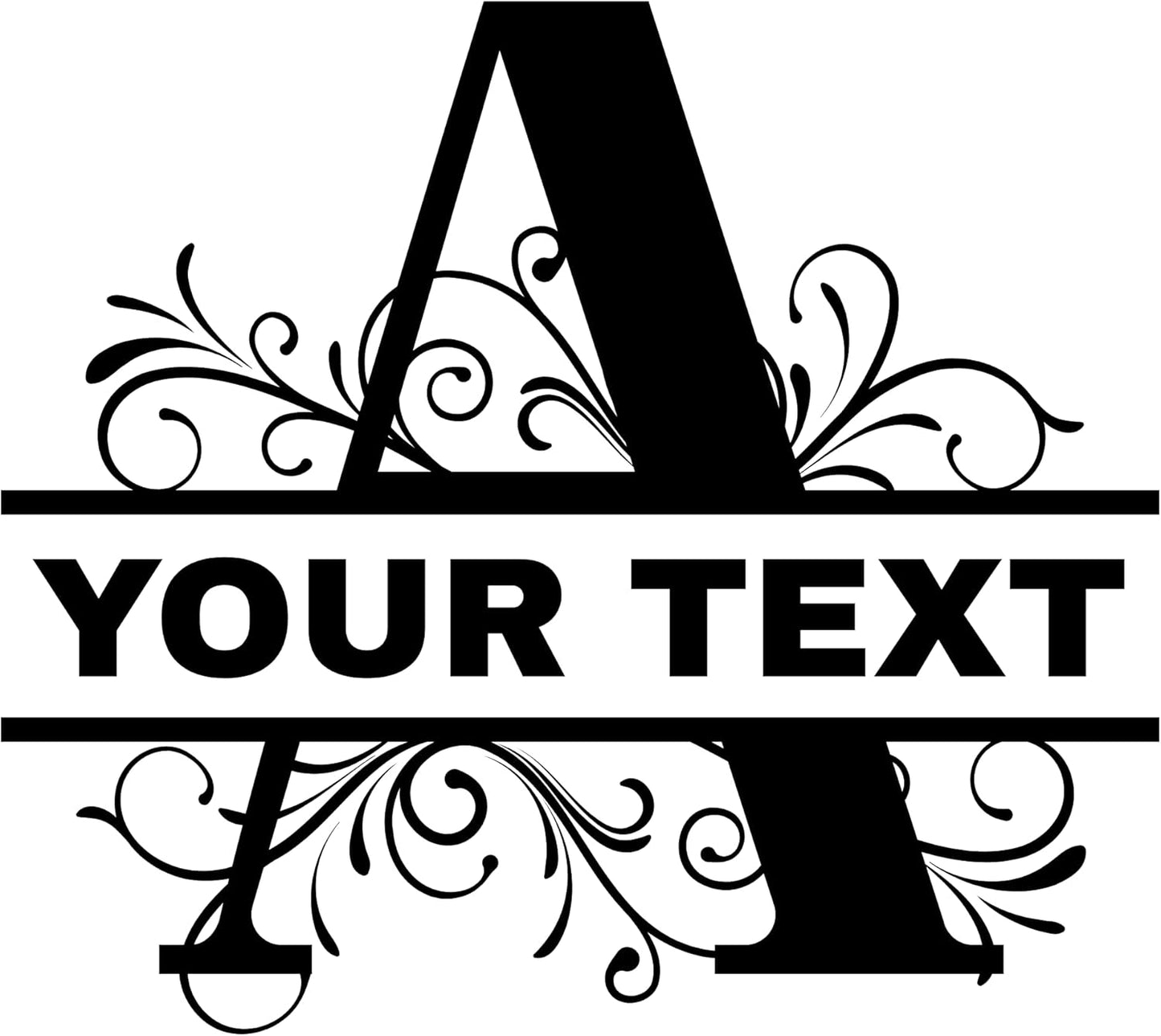 Customizable 11oz Coffee Mug - Sublimated Printed Mugs with Personalized Text, Names, and Initials. Perfect as Gifts for Men and Women for Birthdays (White Mug) (Monogram Black)