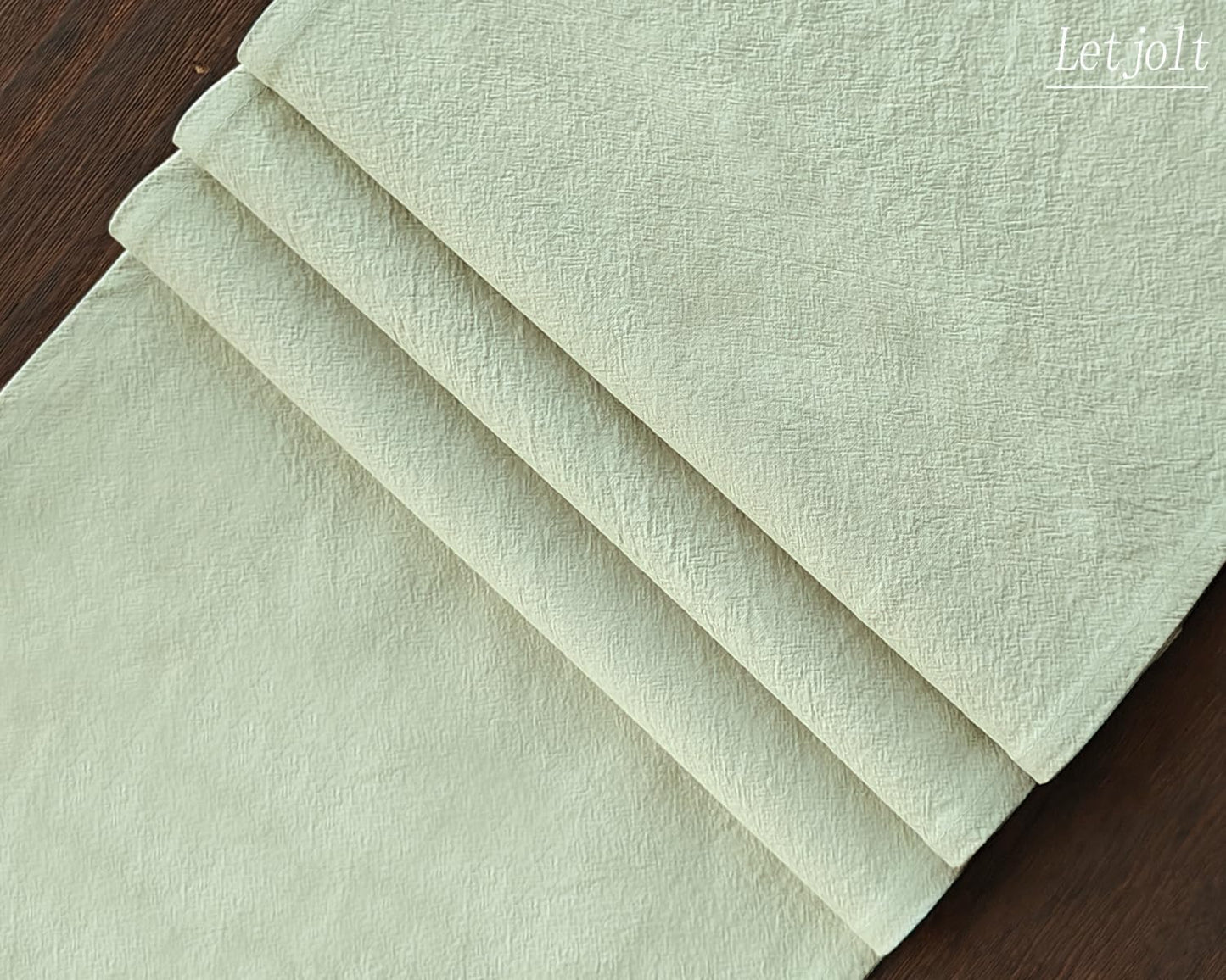 Letjolt Sage Green Table Runner 72 Inches Rustic Farmhouse Table Runner Cotton Runner Plain Table Decor
