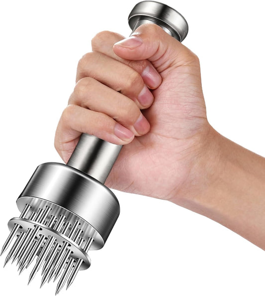 Stainless Steel Meat Tenderizer Tool, 21 Sharp Needles, Meat Piercing, Tenderizing Steak, Beef, Chicken, Pork, Barbecue, Marinating, Small Meat Grinder