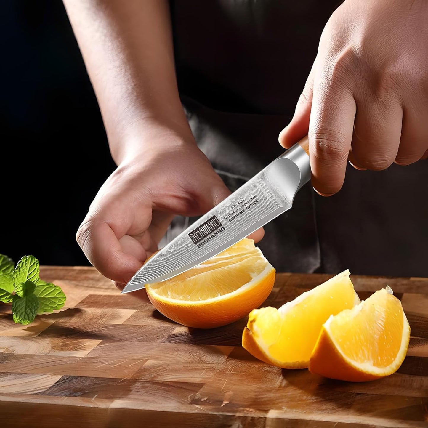 HOSHANHO Damascus Paring Knife 3.75 Inch, Professional 67 Layers Damascus Super Steel Small Fruit Knife, Super Sharp Hand Forged Japanese Paring Knife